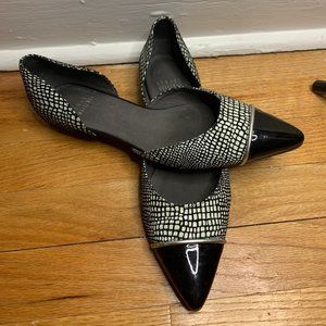 Stuart Weitzman Black and White Checkered Flats, Size 8